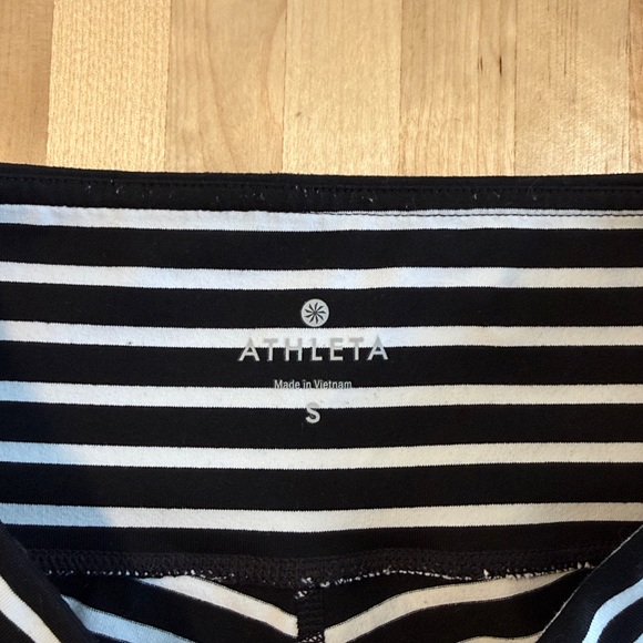 Athleta Mid-Rise Chaturanga Capri Legging Black and White Stripe, Small - Picture 8 of 12